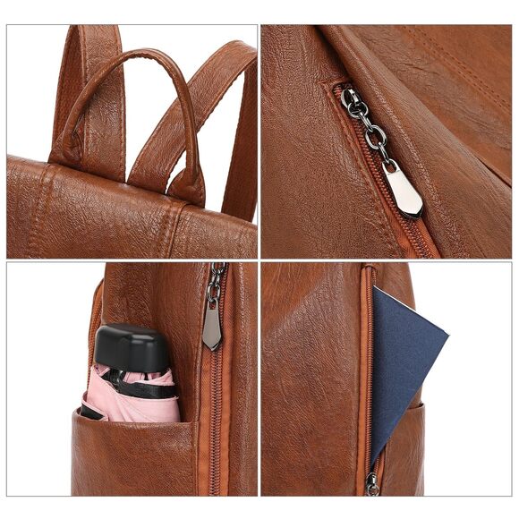 6170 Backpack Purse PU Leather Anti-theft Casual Shoulder Bag Convertible main image 5